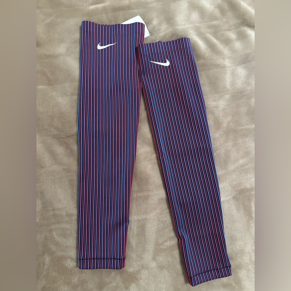 Nike Pro Elite Running Arm Sleeves Olympic Blue Red Made in USA LARGE